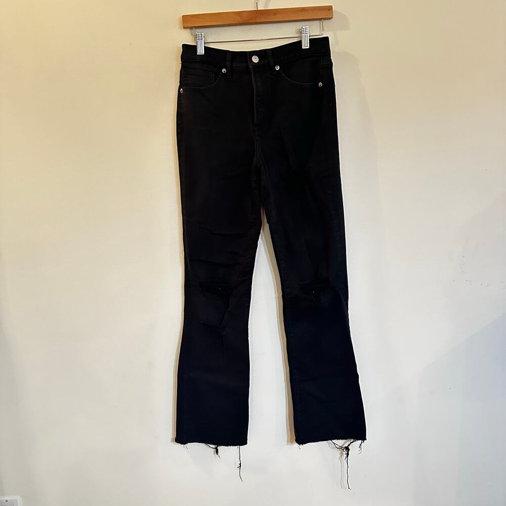 Express 90s Boot High Rise Jeans sz 4 Black Distressed Boot Cut Jeans